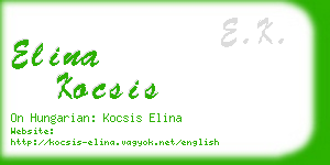 elina kocsis business card